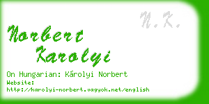 norbert karolyi business card