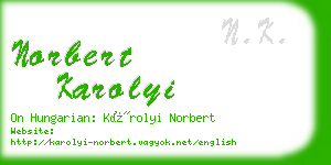 norbert karolyi business card